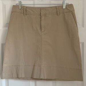 Merona Tan Skirt with Blue Trim